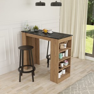 pak-197-000276-1 ΤΡΑΠΕΖΙ ΜΠΑΡ BIRMA PAKOWORLD ΣΕ OAK ΑΠΟΧΡΩΣΗ ΜΕ ΟΨΗ ΜΑΡΜΑΡΟΥ 120X51.5X102ΕΚ