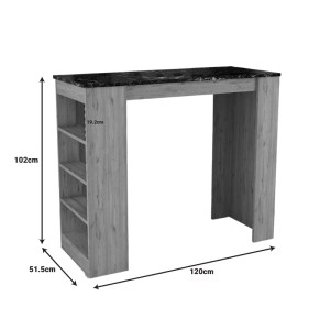 pak-197-000276-2 ΤΡΑΠΕΖΙ ΜΠΑΡ BIRMA PAKOWORLD ΣΕ OAK ΑΠΟΧΡΩΣΗ ΜΕ ΟΨΗ ΜΑΡΜΑΡΟΥ 120X51.5X102ΕΚ