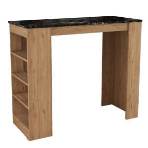pak-197-000276 ΤΡΑΠΕΖΙ ΜΠΑΡ BIRMA PAKOWORLD ΣΕ OAK ΑΠΟΧΡΩΣΗ ΜΕ ΟΨΗ ΜΑΡΜΑΡΟΥ 120X51.5X102ΕΚ