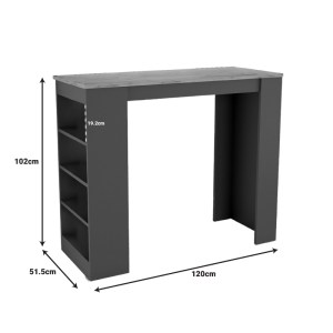 pak-197-000277-2 ΤΡΑΠΕΖΙ ΜΠΑΡ BIRMA PAKOWORLD ΣΕ OAK-ΑΝΘΡΑΚΙ ΑΠΟΧΡΩΣΗ 120X51.5X102ΕΚ