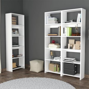 pak-197-000279-2 ΒΙΒΛΙΟΘΗΚΗ RABUKU PAKOWORLD ΣΕ ΛΕΥΚΗ ΑΠΟΧΡΩΣΗ 146X22X123ΕΚ