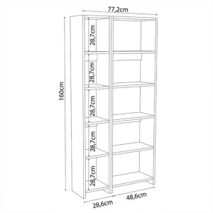 pak-197-000282-2 ΒΙΒΛΙΟΘΗΚΗ ALKATHI PAKOWORLD ΣΕ ΛΕΥΚΗ ΑΠΟΧΡΩΣΗ 77X22X160ΕΚ