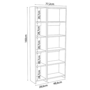 pak-197-000283-2 ΒΙΒΛΙΟΘΗΚΗ ALKATHI PAKOWORLD ΣΕ ΑΝΘΡΑΚΙ ΑΠΟΧΡΩΣΗ 77X22X160ΕΚ