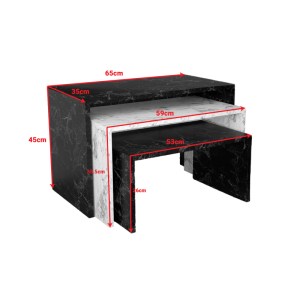 pak-197-000284-3 ΤΡΑΠΕΖΑΚΙΑ ΣΑΛΟΝΙΟΥ MABOLE PAKOWORLD 3 ΤΕΜ ΣΕ ΕΦΕ ΜΑΡΜΑΡΟΥ 65X35X45ΕΚ