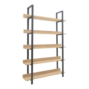 pak-197-000290 ΒΙΒΛΙΟΘΗΚΗ ALMOND PAKOWORLD ΣΕ OAK-ΜΑΥΡΗ ΑΠΟΧΡΩΣΗ 120X29X185ΕΚ
