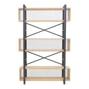 pak-197-000291-1 ΒΙΒΛΙΟΘΗΚΗ FIFER PAKOWORLD ΣΕ OAK-ΜΑΥΡΗ ΑΠΟΧΡΩΣΗ 120X28X185ΕΚ