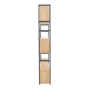 pak-197-000291-2 ΒΙΒΛΙΟΘΗΚΗ FIFER PAKOWORLD ΣΕ OAK-ΜΑΥΡΗ ΑΠΟΧΡΩΣΗ 120X28X185ΕΚ