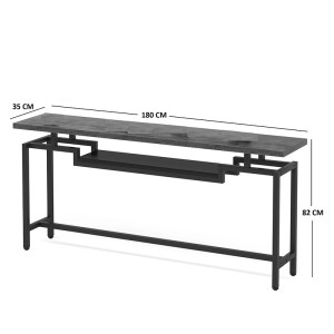 pak-197-000294-4 ΚΟΝΣΟΛΑ ONOLE PAKOWORLD ΣΕ ΚΑΡΥΔΙ - ΜΑΥΡΟ ΜΕΤΑΛΛΟ 180X35X82ΕΚ