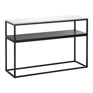 pak-197-000298-2 ΚΟΝΣΟΛΑ CASTEL I PAKOWORLD ΣΕ ΛΕΥΚΗ ΟΨΗ ΜΑΡΜΑΡΟΥ - ΜΑΥΡΟ ΜΕΤΑΛΛΟ 120X35X80ΕΚ
