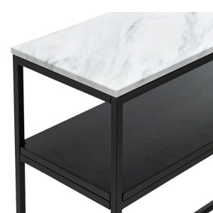 pak-197-000298-3 ΚΟΝΣΟΛΑ CASTEL I PAKOWORLD ΣΕ ΛΕΥΚΗ ΟΨΗ ΜΑΡΜΑΡΟΥ - ΜΑΥΡΟ ΜΕΤΑΛΛΟ 120X35X80ΕΚ