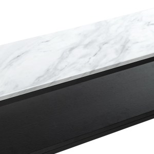 pak-197-000298-5 ΚΟΝΣΟΛΑ CASTEL I PAKOWORLD ΣΕ ΛΕΥΚΗ ΟΨΗ ΜΑΡΜΑΡΟΥ - ΜΑΥΡΟ ΜΕΤΑΛΛΟ 120X35X80ΕΚ