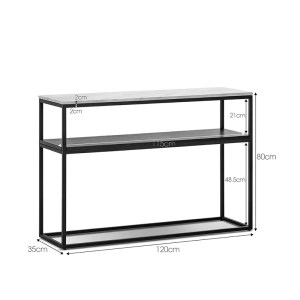 pak-197-000298-6 ΚΟΝΣΟΛΑ CASTEL I PAKOWORLD ΣΕ ΛΕΥΚΗ ΟΨΗ ΜΑΡΜΑΡΟΥ - ΜΑΥΡΟ ΜΕΤΑΛΛΟ 120X35X80ΕΚ