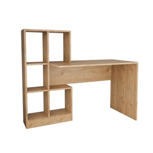 pak-197-000309 ΓΡΑΦΕΙΟ ΕΡΓΑΣΙΑΣ ΜΕ ΒΙΒΛΙΟΘΗΚΗ DUSTIN PAKOWORLD ΣΕ OAK ΑΠΟΧΡΩΣΗ 118X56X112ΕΚ
