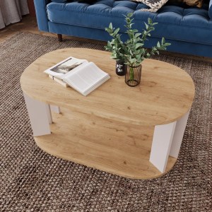 pak-197-000310-1 ΤΡΑΠΕΖΙ SOLKA PAKOWORLD ΣΕ OAK ΑΠΟΧΡΩΣΗ ΜΕ ΑΝΟΙΧΤΟ ΓΚΡΙ 90X56X40ΕΚ