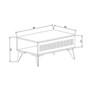 pak-197-000315-2 ΤΡΑΠΕΖΙ MARLA PAKOWORLD ΣΕ OAK ΑΠΟΧΡΩΣΗ 90X56X40ΕΚ