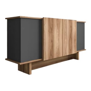 pak-197-000317 ΜΠΟΥΦΕΣ DIONA PAKOWORLD ΣΕ ΑΝΘΡΑΚΙ - OAK ΑΠΟΧΡΩΣΗ 180X45X80ΕΚ