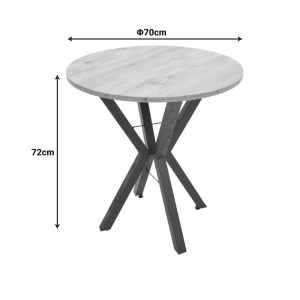 pak-197-000325-4 ΤΡΑΠΕΖΙ ROGUE PAKOWORLD ΦΥΣΙΚΗ ΑΠΟΧΡΩΣΗ ΜΕ ΜΑΥΡΑ ΜΕΤΑΛΛΙΚΑ ΠΟΔΙΑ Φ70X72ΕΚ