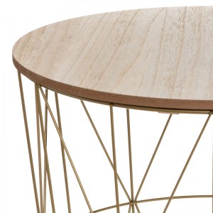 pak-199-000175-1 ΤΡΑΠΕΖΙ ΣΑΛΟΝΙΟΥ KUMI PAKOWORLD OAK-ΧΡΥΣΟ Φ41X40ΕΚ