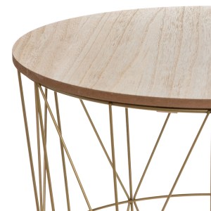 pak-199-000175-2 ΤΡΑΠΕΖΙ ΣΑΛΟΝΙΟΥ KUMI PAKOWORLD OAK-ΧΡΥΣΟ Φ41X40ΕΚ