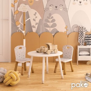 pak-199-000260-1 ΠΑΙΔΙΚΟ ΤΡΑΠΕΖΑΚΙ PLAYFUL PAKOWORLD ΛΕΥΚΟ-ΦΥΣΙΚΟ Φ60X43,5ΕΚ