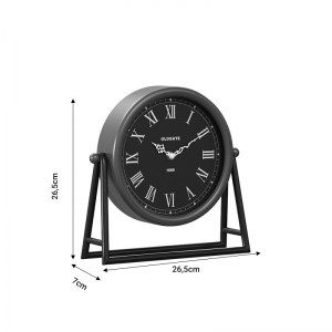 pak-199-000555-2 ΕΠΙΤΡΑΠΕΖΙΟ ΡΟΛΟΙ CLOCKY PAKOWORLD ΜΑΥΡΟ-ΧΡΥΣΟ ΜΕΤΑΛΛΟ-MDF 26.5X7X26.5ΕΚ