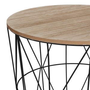 pak-199-000642-1 ΒΟΗΘΗΤΙΚΟ ΤΡΑΠΕΖΙ KUMI PAKOWORLD MDF ΕΠΙΦΑΝΕΙΑ OAK ΚΑΙ ΜΕΤΑΛΛΟ ΣΕ ΜΑΥΡΗ ΑΠΟΧΡΩΣΗ Φ40X41ΕΚ