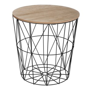 pak-199-000642 ΒΟΗΘΗΤΙΚΟ ΤΡΑΠΕΖΙ KUMI PAKOWORLD MDF ΕΠΙΦΑΝΕΙΑ OAK ΚΑΙ ΜΕΤΑΛΛΟ ΣΕ ΜΑΥΡΗ ΑΠΟΧΡΩΣΗ Φ40X41ΕΚ