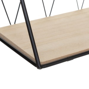 pak-199-000665-1 ΡΑΦΙΕΡΑ ΤΟΙΧΟΥ ANNEZA PAKOWORLD ΜΕΤΑΛΛΟ-MDF ΣΕ ΦΥΣΙΚΗ-ΜΑΥΡΗ ΑΠΟΧΡΩΣΗ 48X12X20ΕΚ