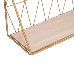 pak-199-000666-1 ΡΑΦΙΕΡΑ ΤΟΙΧΟΥ ANNEZA PAKOWORLD ΜΕΤΑΛΛΟ-MDF ΣΕ ΦΥΣΙΚΗ-ΧΡΥΣΗ ΑΠΟΧΡΩΣΗ 48X12X20ΕΚ
