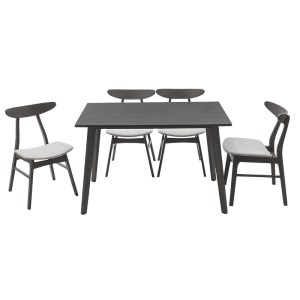 pak-200-000185-1 TΡΑΠΕΖΑΡΙΑ BENSON - ORLEAN PAKOWORLD ΣΕΤ 5ΤΜΧ RUSTIC GREY-ΥΦΑΣΜΑ ΓΚΡΙ 120X75X75ΕΚ