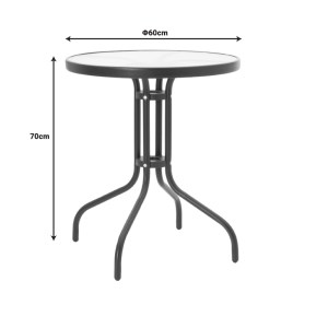 pak-200-000305-8 ΤΡΑΠΕΖΑΡΙΑ CALAN-WATSON ΣΕΤ 3ΤΕΜ PAKOWORLD ΜΕΤΑΛΛΟ ΜΑΥΡΟ-TEXTILENE ΜΑΥΡΟ Φ60X70ΕΚ