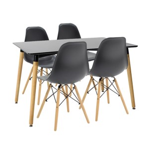 pak-200-000632 ΤΡΑΠΕΖΑΡΙΑ NATALI-JULITA PAKOWORLD ΣΕΤ 5ΤΕΜ ΜΑΥΡΟ-ΦΥΣΙΚΟ 120X80X76ΕΚ