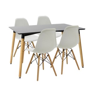 pak-200-000633 ΤΡΑΠΕΖΑΡΙΑ NATALI-JULITA PAKOWORLD ΣΕΤ 5ΤΕΜ ΜΑΥΡΟ-ΛΕΥΚΟ-ΦΥΣΙΚΟ 120X80X76ΕΚ