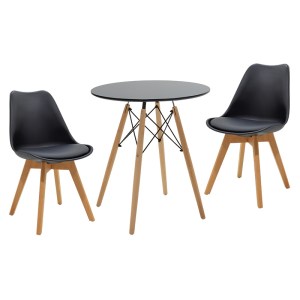 pak-200-000693 ΤΡΑΠΕΖΑΡΙΑ JULITA-GASTON ΣΕΤ 3ΤΕΜ PAKOWORLD MDF ΚΑΙ ΞΥΛΟ ΟΞΙΑΣ ΣΕ ΜΑΥΡΗ-ΦΥΣΙΚΗ ΑΠΟΧΡΩΣΗ Φ60X73ΕΚ