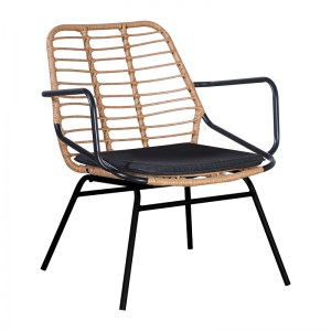 pak-200-000754-1 ΤΡΑΠΕΖΑΡΙΑ NAOKI B PAKOWORLD ΣΕΤ 7 ΤΜΧ RATTAN ΦΥΣΙΚΟ-ΜΑΥΡΟ ΜΕΤΑΛΛΟ-ΓΥΑΛΙ 160X90X78ΕΚ