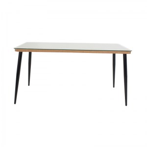 pak-200-000754-6 ΤΡΑΠΕΖΑΡΙΑ NAOKI B PAKOWORLD ΣΕΤ 7 ΤΜΧ RATTAN ΦΥΣΙΚΟ-ΜΑΥΡΟ ΜΕΤΑΛΛΟ-ΓΥΑΛΙ 160X90X78ΕΚ