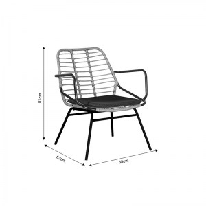 pak-200-000754-9 ΤΡΑΠΕΖΑΡΙΑ NAOKI B PAKOWORLD ΣΕΤ 7 ΤΜΧ RATTAN ΦΥΣΙΚΟ-ΜΑΥΡΟ ΜΕΤΑΛΛΟ-ΓΥΑΛΙ 160X90X78ΕΚ