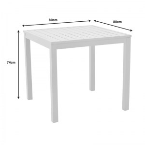 pak-200-000787-10 ΤΡΑΠΕΖΑΡΙΑ SAVOR-KLITON ΣΕΤ 5ΤΕΜ PAKOWORLD ΛΕΥΚΟ ΑΛΟΥΜΙΝΙΟ ΚΑΙ RATTAN ΣΕ ΦΥΣΙΚΟ ΧΡΩΜΑ 80X80X74ΕΚ