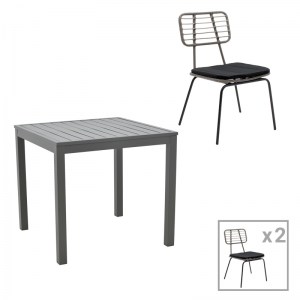 pak-200-000789 ΤΡΑΠΕΖΑΡΙΑ NAOKI - KLITON ΣΕΤ 3ΤΕΜ PAKOWORLD ΑΝΘΡΑΚΙ ΑΛΟΥΜΙΝΙΟ ΚΑΙ ΜΕΤΑΛΛΟ ΣΕ ΜΑΥΡΗ ΑΠΟΧΡΩΣΗ 80X80X74ΕΚ