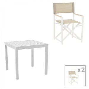 pak-200-000799 ΤΡΑΠΕΖΑΡΙΑ KLITON - MABU ΣΕΤ 3ΤΕΜ PAKOWORLD ΑΛΟΥΜΙΝΙΟ ΣΕ ΛΕΥΚΗ ΑΠΟΧΡΩΣΗ 80X80X74ΕΚ