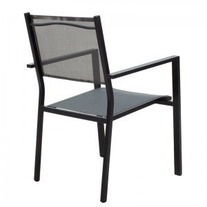 pak-200-000813-2 ΤΡΑΠΕΖΑΡΙΑ MOLY - KLITON ΣΕΤ 5ΤΕΜ PAKOWORLD ΑΝΘΡΑΚΙ ΚΑΙ ΜΑΥΡΟ ΑΛΟΥΜΙΝΙΟ-TEXTILENE ΣΕ ΑΝΘΡΑΚΙ ΑΠΟΧΡΩΣΗ 80X80X74ΕΚ