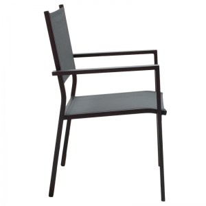 pak-200-000813-3 ΤΡΑΠΕΖΑΡΙΑ MOLY - KLITON ΣΕΤ 5ΤΕΜ PAKOWORLD ΑΝΘΡΑΚΙ ΚΑΙ ΜΑΥΡΟ ΑΛΟΥΜΙΝΙΟ-TEXTILENE ΣΕ ΑΝΘΡΑΚΙ ΑΠΟΧΡΩΣΗ 80X80X74ΕΚ