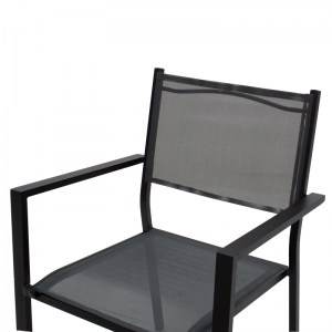 pak-200-000814-5 ΤΡΑΠΕΖΑΡΙΑ MOLY - KLITON ΣΕΤ 3ΤΕΜ PAKOWORLD ΑΝΘΡΑΚΙ ΚΑΙ ΜΑΥΡΟ ΑΛΟΥΜΙΝΙΟ-TEXTILENE ΣΕ ΑΝΘΡΑΚΙ ΑΠΟΧΡΩΣΗ 80X80X74ΕΚ