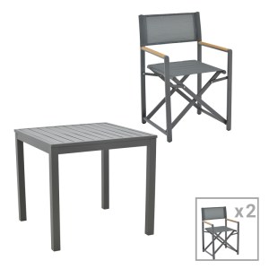 pak-200-000851 ΤΡΑΠΕΖΑΡΙΑ KLITON-MABU ΣΕΤ 3ΤΕΜ PAKOWORLD ΑΛΟΥΜΙΝΙΟ ΣΕ ΑΝΘΡΑΚΙ ΑΠΟΧΡΩΣΗ 80X80X74ΕΚ