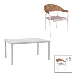 pak-200-000866 ΤΡΑΠΕΖΑΡΙΑ KLITON-ELATION ΣΕΤ 7ΤΕΜ PAKOWORLD ΑΛΟΥΜΙΝΙΟ ΣΕ ΛΕΥΚΗ ΑΠΟΧΡΩΣΗ 150X80X74ΕΚ