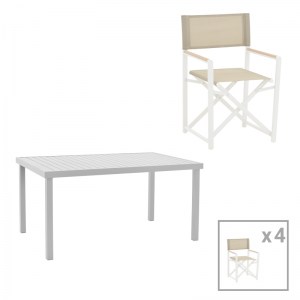 pak-200-000871 ΤΡΑΠΕΖΑΡΙΑ KLITON-MABU ΣΕΤ 5ΤΕΜ PAKOWORLD ΑΛΟΥΜΙΝΙΟ ΣΕ ΛΕΥΚΗ ΑΠΟΧΡΩΣΗ 150X80X74ΕΚ