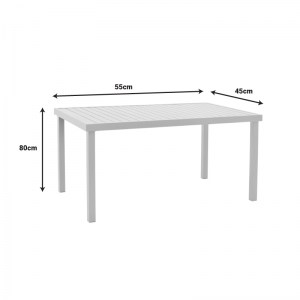 pak-200-000877-13 ΤΡΑΠΕΖΑΡΙΑ KLITON-MOLY ΣΕΤ 5ΤΕΜ PAKOWORLD ΑΛΟΥΜΙΝΙΟ ΣΕ ΛΕΥΚΗ ΑΠΟΧΡΩΣΗ 150X80X74ΕΚ
