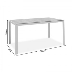 pak-200-000930-8 ΤΡΑΠΕΖΑΡΙΑ NARES-MORITZ ΣΕΤ 5ΤΕΜ PAKOWORLD ΛΕΥΚΟ-ΓΚΡΙ ΑΛΟΥΜΙΝΙΟ ΚΑΙ PLYWOOD ΣΕ ΦΥΣΙΚΗ ΑΠΟΧΡΩΣΗ 140X80X72.5ΕΚ