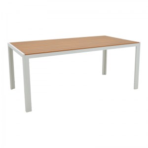 pak-200-000932-1 ΤΡΑΠΕΖΑΡΙΑ NARES-RAVEN B ΣΕΤ 7ΤΕΜ PAKOWORLD ΛΕΥΚΟ ΑΛΟΥΜΙΝΙΟ ΚΑΙ PLYWOOD ΣΕ ΦΥΣΙΚΗ ΑΠΟΧΡΩΣΗ 180X90X72.5ΕΚ