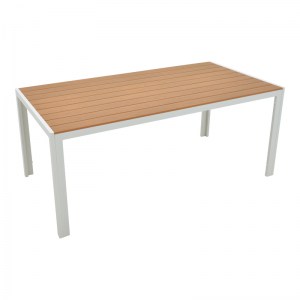 pak-200-000932-3 ΤΡΑΠΕΖΑΡΙΑ NARES-RAVEN B ΣΕΤ 7ΤΕΜ PAKOWORLD ΛΕΥΚΟ ΑΛΟΥΜΙΝΙΟ ΚΑΙ PLYWOOD ΣΕ ΦΥΣΙΚΗ ΑΠΟΧΡΩΣΗ 180X90X72.5ΕΚ